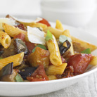 Pasta with Aubergine and Tomatoes